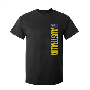 Australia Flag T Shirt For Kid Patriotic Country Pride Vertical Text Graphic TS10 Black Print Your Wear