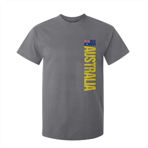 Australia Flag T Shirt For Kid Patriotic Country Pride Vertical Text Graphic TS10 Charcoal Print Your Wear