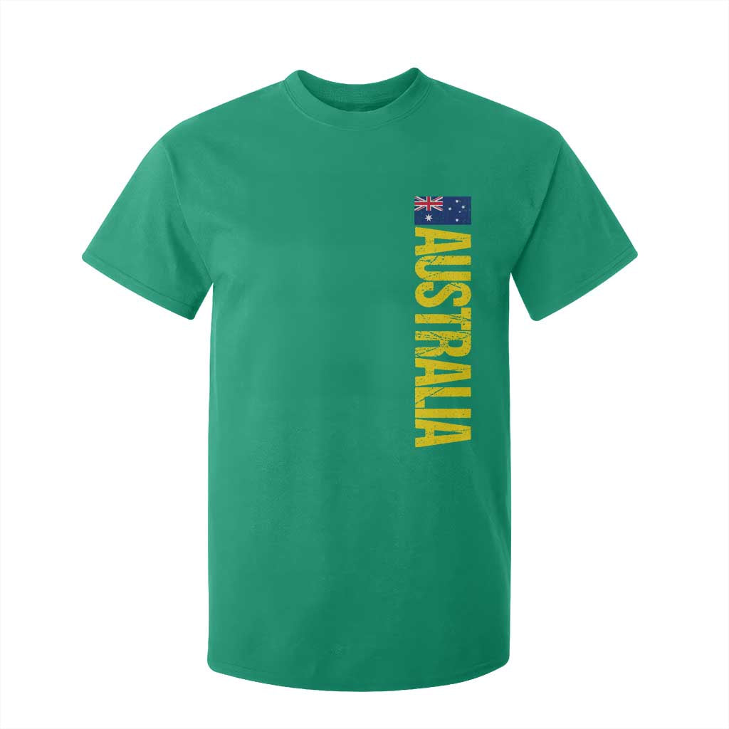 Australia Flag T Shirt For Kid Patriotic Country Pride Vertical Text Graphic TS10 Irish Green Print Your Wear