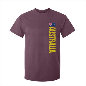 Australia Flag T Shirt For Kid Patriotic Country Pride Vertical Text Graphic TS10 Maroon Print Your Wear