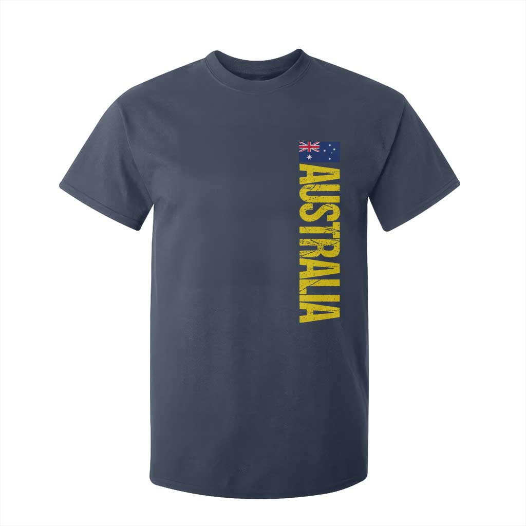 Australia Flag T Shirt For Kid Patriotic Country Pride Vertical Text Graphic TS10 Navy Print Your Wear