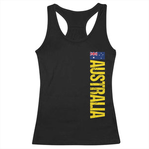 Australia Flag Racerback Tank Top Patriotic Country Pride Vertical Text Graphic TS10 Black Print Your Wear
