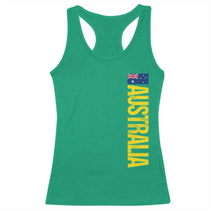 Australia Flag Racerback Tank Top Patriotic Country Pride Vertical Text Graphic TS10 Irish Green Print Your Wear