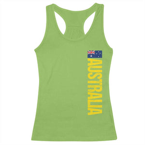 Australia Flag Racerback Tank Top Patriotic Country Pride Vertical Text Graphic TS10 Lime Print Your Wear