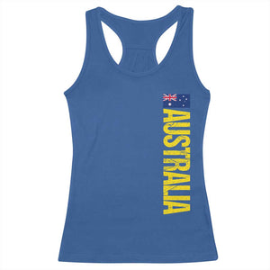 Australia Flag Racerback Tank Top Patriotic Country Pride Vertical Text Graphic TS10 Royal Blue Print Your Wear