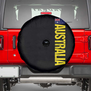 Australia Flag Spare Tire Cover Patriotic Country Pride Vertical Text Graphic TS10 Black Print Your Wear