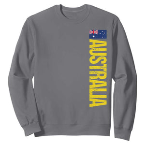 Australia Flag Sweatshirt Patriotic Country Pride Vertical Text Graphic TS10 Charcoal Print Your Wear