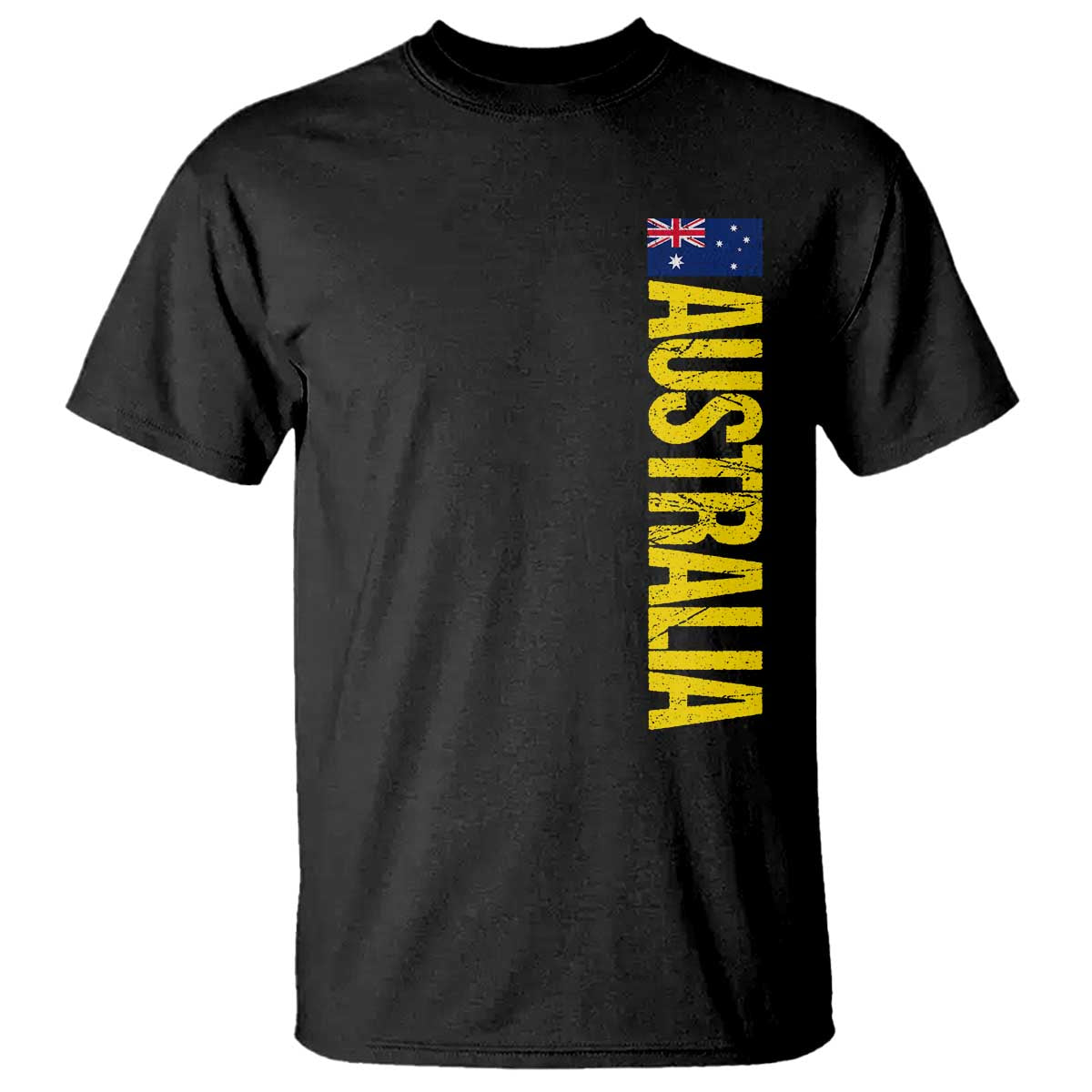 Australia Flag T Shirt Patriotic Country Pride Vertical Text Graphic TS10 Black Print Your Wear