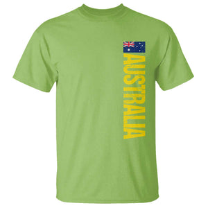 Australia Flag T Shirt Patriotic Country Pride Vertical Text Graphic TS10 Lime Print Your Wear