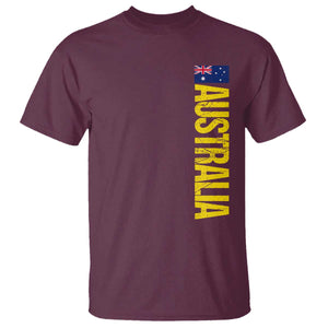 Australia Flag T Shirt Patriotic Country Pride Vertical Text Graphic TS10 Maroon Print Your Wear