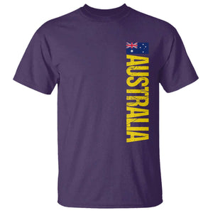 Australia Flag T Shirt Patriotic Country Pride Vertical Text Graphic TS10 Purple Print Your Wear