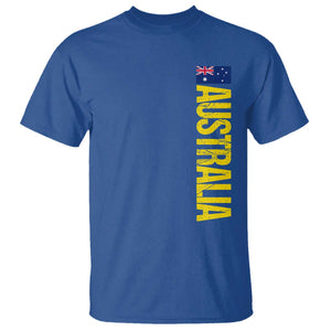Australia Flag T Shirt Patriotic Country Pride Vertical Text Graphic TS10 Royal Blue Print Your Wear
