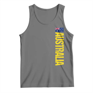 Australia Flag Tank Top Patriotic Country Pride Vertical Text Graphic TS10 Black Heather Print Your Wear