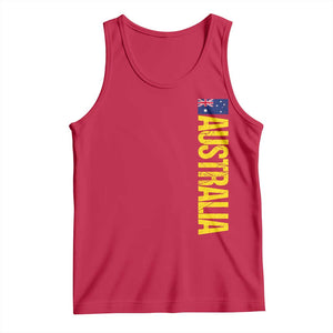 Australia Flag Tank Top Patriotic Country Pride Vertical Text Graphic TS10 Red Print Your Wear
