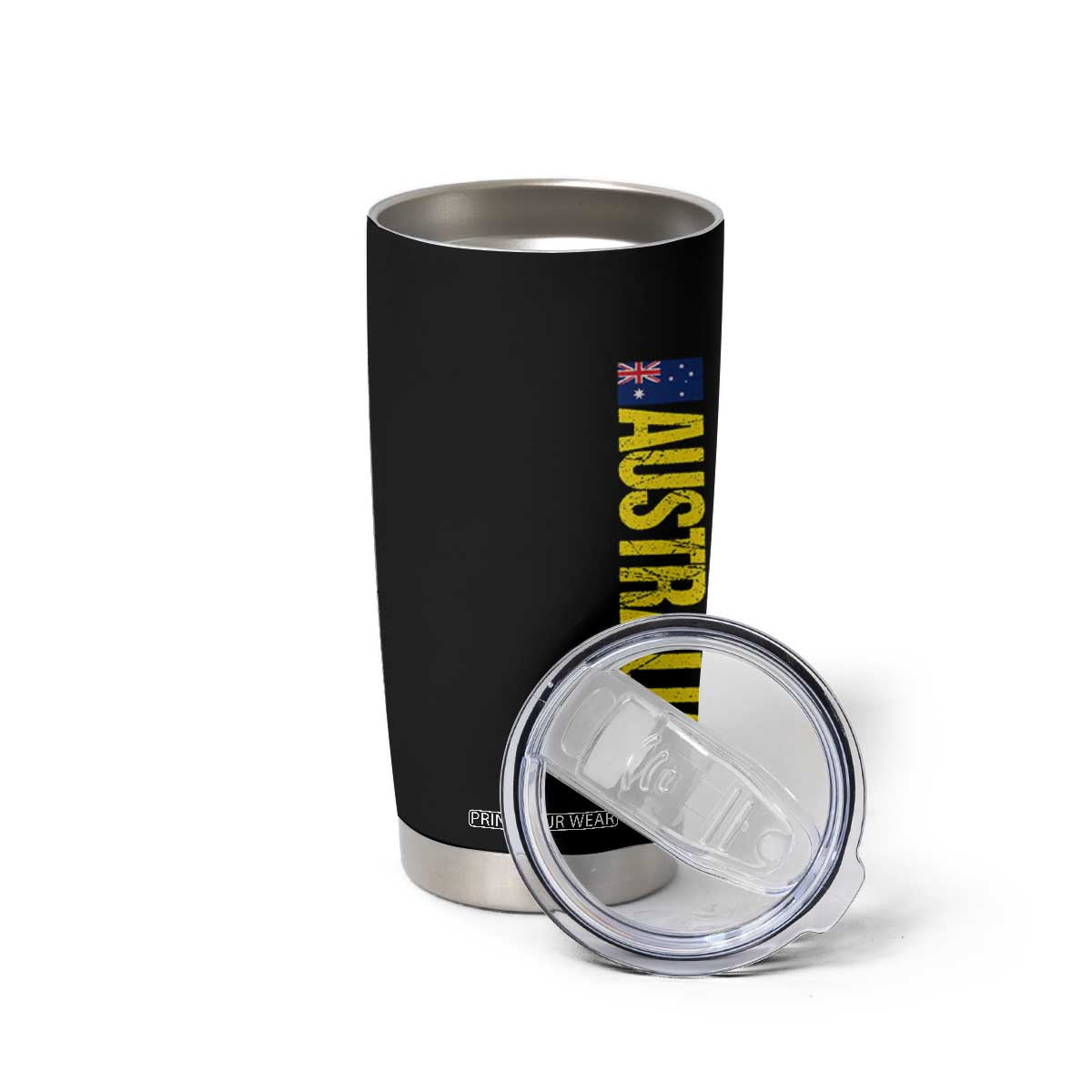 Australia Flag Tumbler Cup Patriotic Country Pride Vertical Text Graphic TS10 Print Your Wear