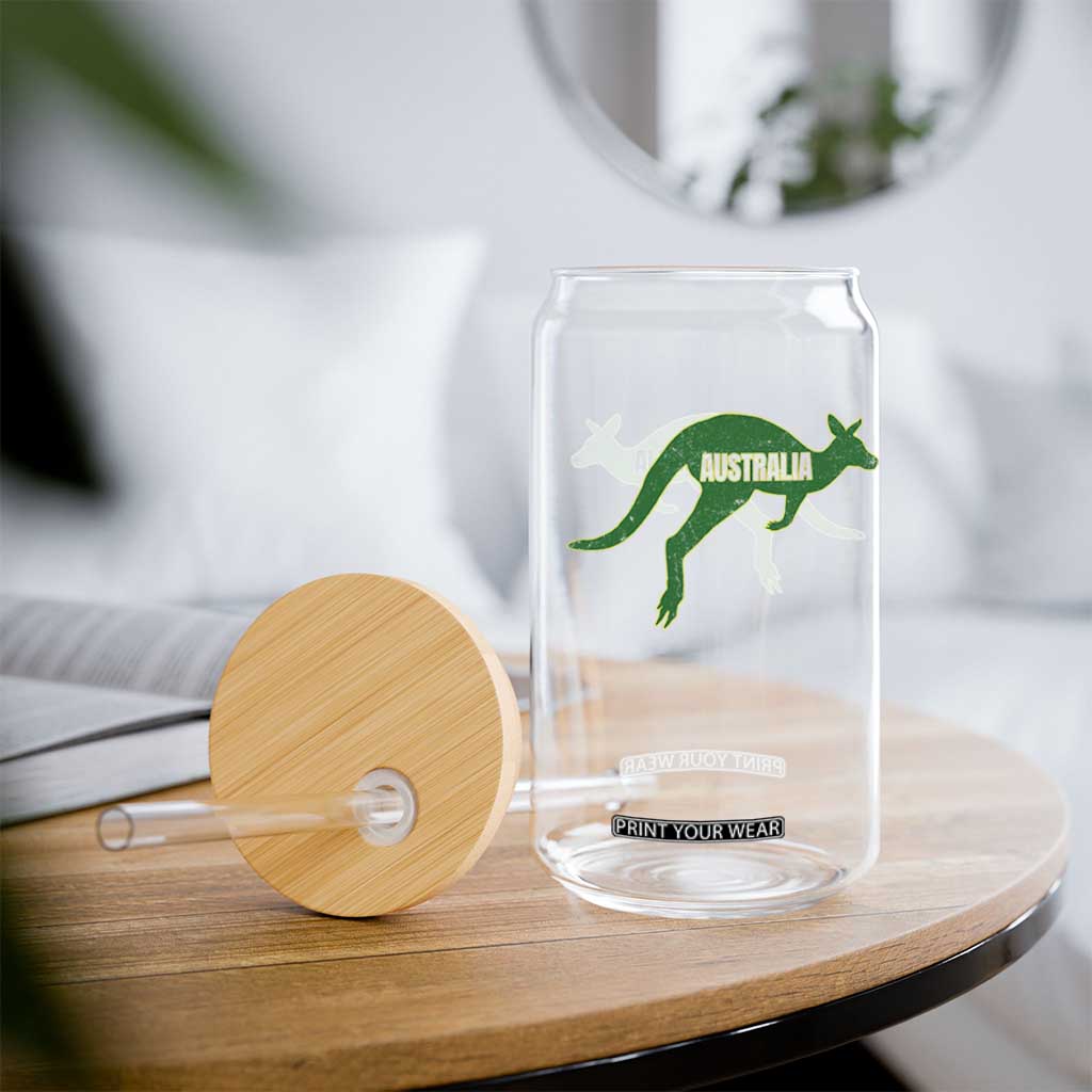 Vintage Kangaroo Australia Glass Can Patriotic Country Pride Graphic Aussie Roo Kangaroo TS10 Print Your Wear