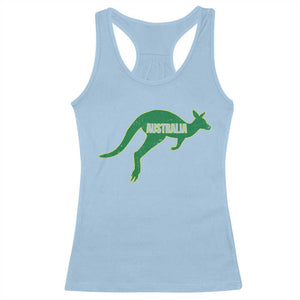 Vintage Kangaroo Australia Racerback Tank Top Patriotic Country Pride Graphic Aussie Roo Kangaroo TS10 Light Blue Print Your Wear