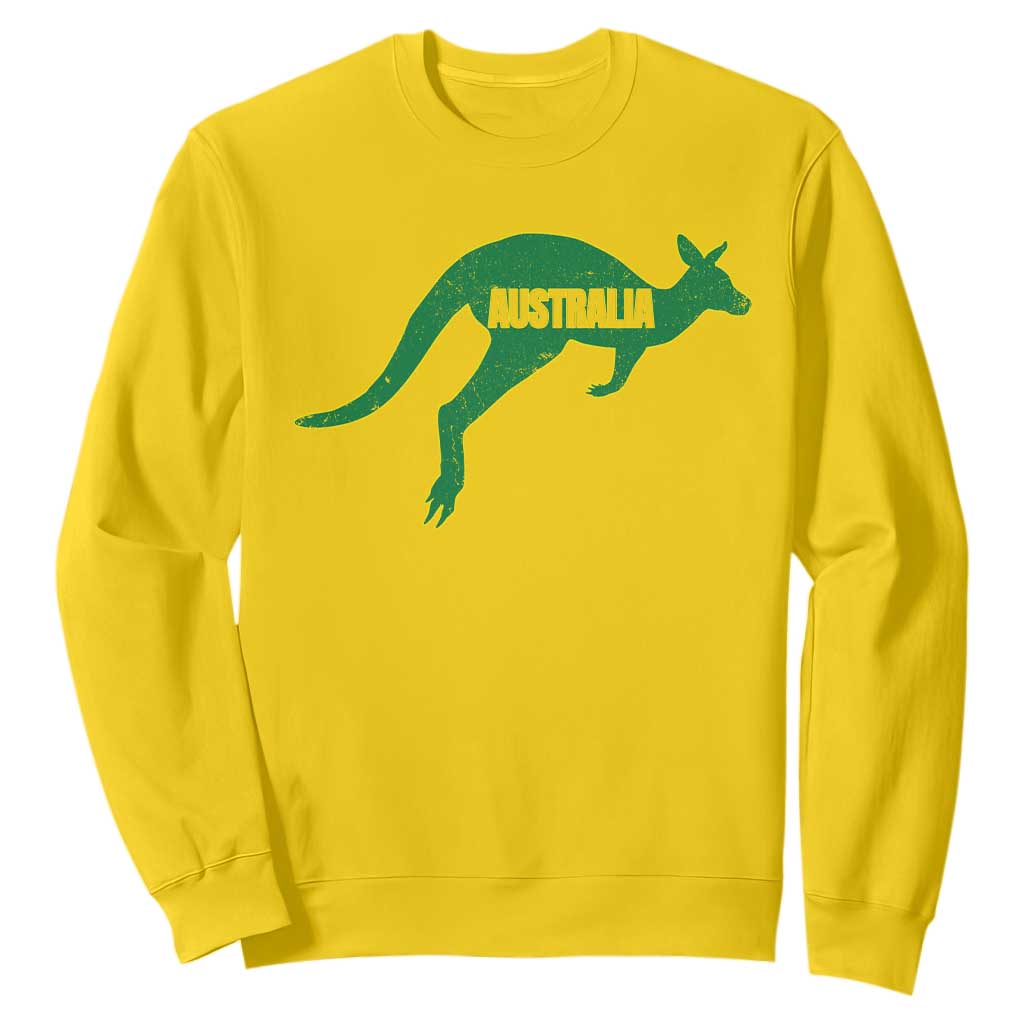 Vintage Kangaroo Australia Sweatshirt Patriotic Country Pride Graphic Aussie Roo Kangaroo TS10 Daisy Print Your Wear