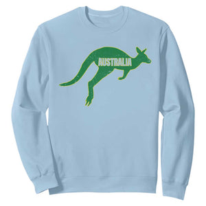 Vintage Kangaroo Australia Sweatshirt Patriotic Country Pride Graphic Aussie Roo Kangaroo TS10 Light Blue Print Your Wear
