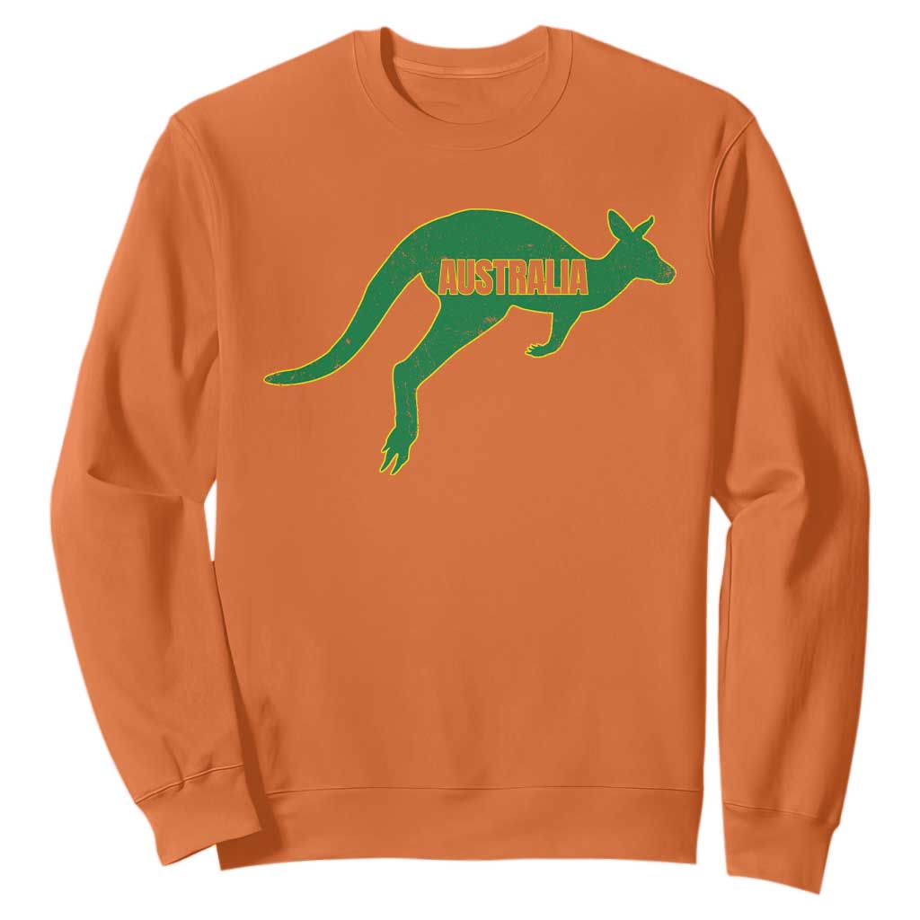 Vintage Kangaroo Australia Sweatshirt Patriotic Country Pride Graphic Aussie Roo Kangaroo TS10 Orange Print Your Wear