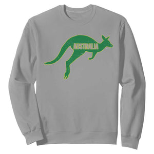 Vintage Kangaroo Australia Sweatshirt Patriotic Country Pride Graphic Aussie Roo Kangaroo TS10 Sport Gray Print Your Wear