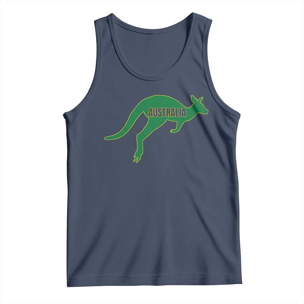 Vintage Kangaroo Australia Tank Top Patriotic Country Pride Graphic Aussie Roo Kangaroo TS10 Navy Print Your Wear