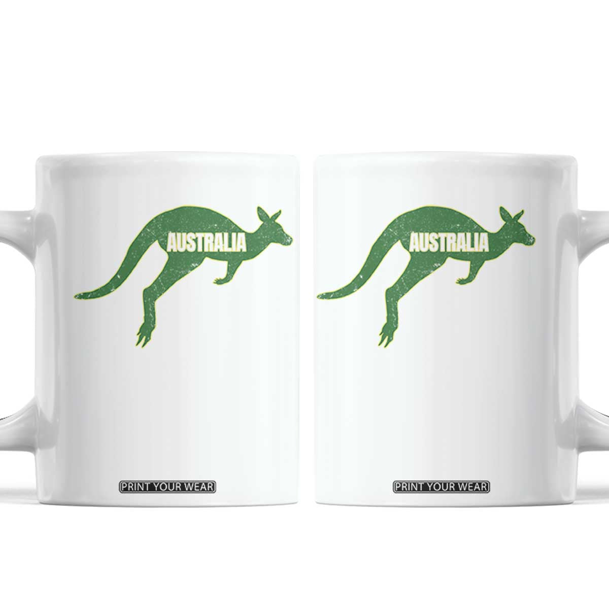 Vintage Kangaroo Australia Coffee Mug Patriotic Country Pride Graphic Aussie Roo Kangaroo TS10 White Print Your Wear