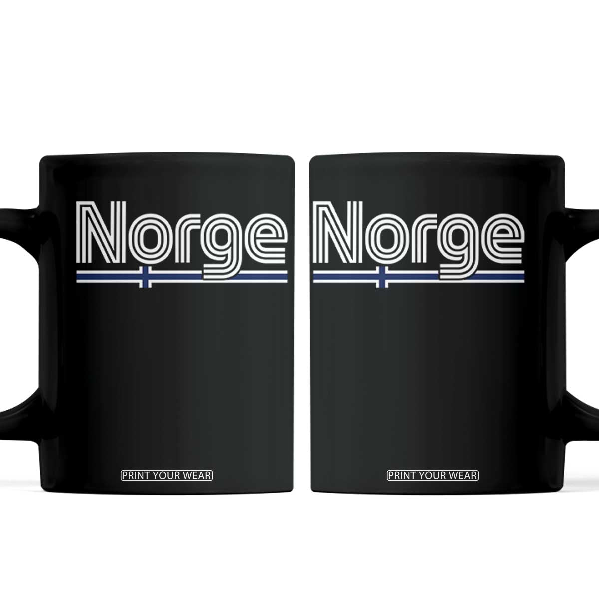 Retro Vintage Norge Flag Coffee Mug Norway Norwegian Pride Heritage Scandinavian TS10 Black Print Your Wear