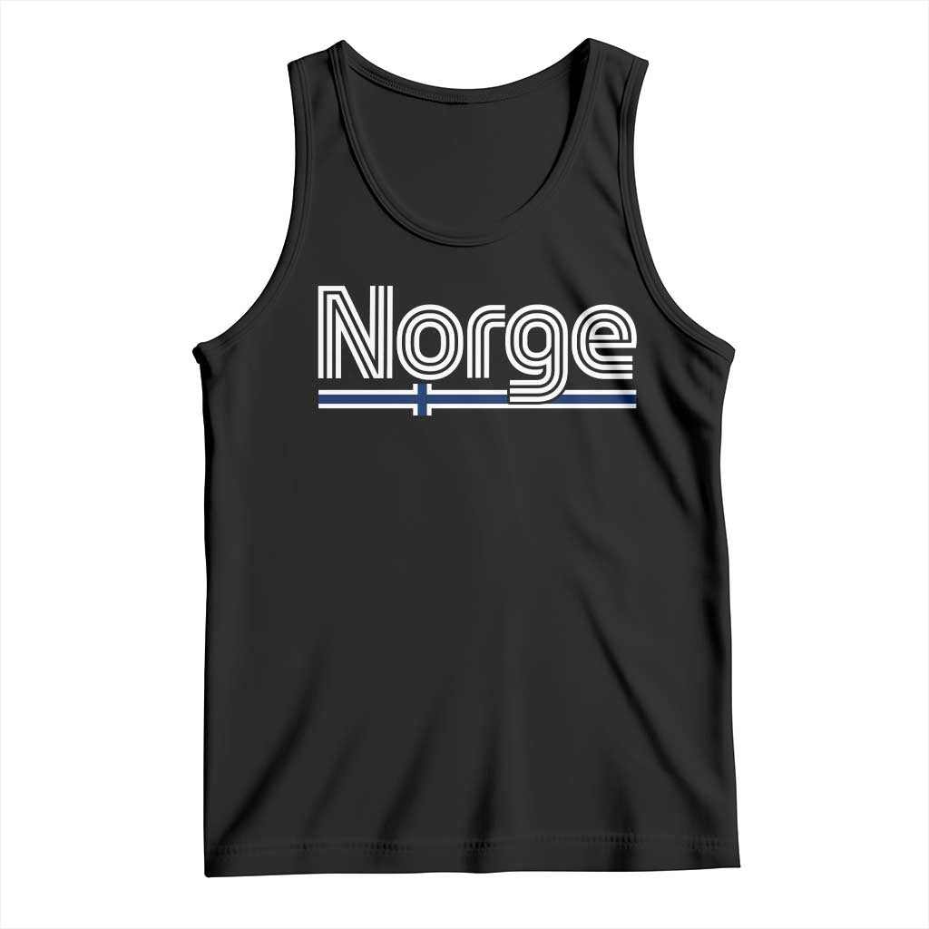 Retro Vintage Norge Flag Tank Top Norway Norwegian Pride Heritage Scandinavian TS10 Black Print Your Wear