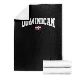 Vintage Dominican Republic Flag Throw Blanket Retro Varsity Caribbean Pride Heritage Gift TS10 Black Print Your Wear