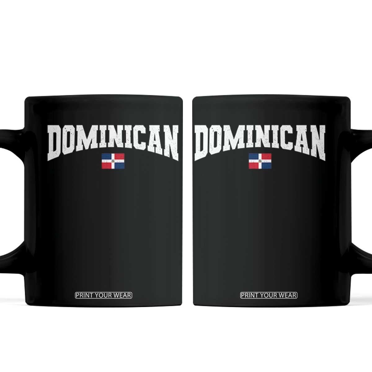 Vintage Dominican Republic Flag Coffee Mug Retro Varsity Caribbean Pride Heritage Gift TS10 Black Print Your Wear