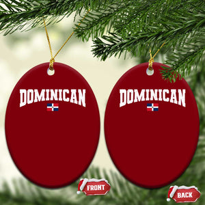 Vintage Dominican Republic Flag Ceramic Ornament Retro Varsity Caribbean Pride Heritage Gift TS10 Print Your Wear