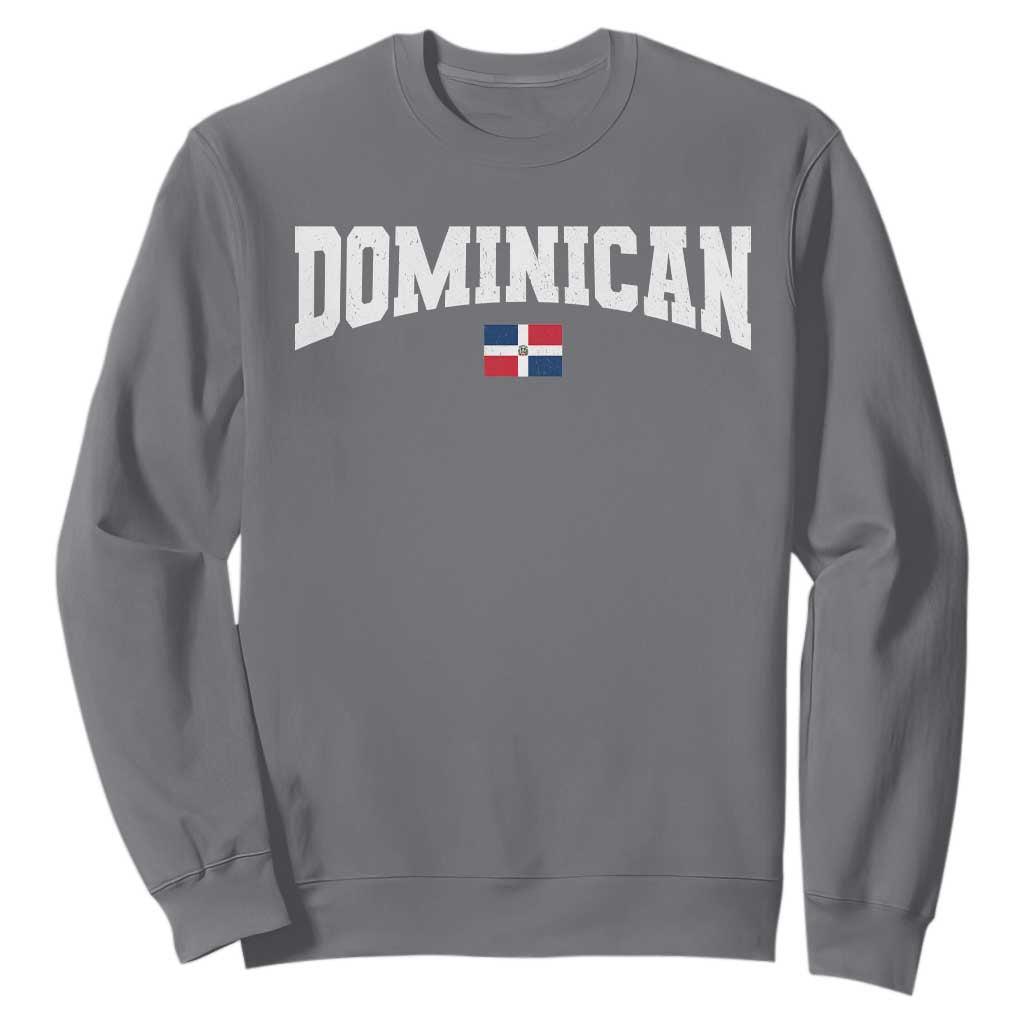 Vintage Dominican Republic Flag Sweatshirt Retro Varsity Caribbean Pride Heritage Gift TS10 Charcoal Print Your Wear