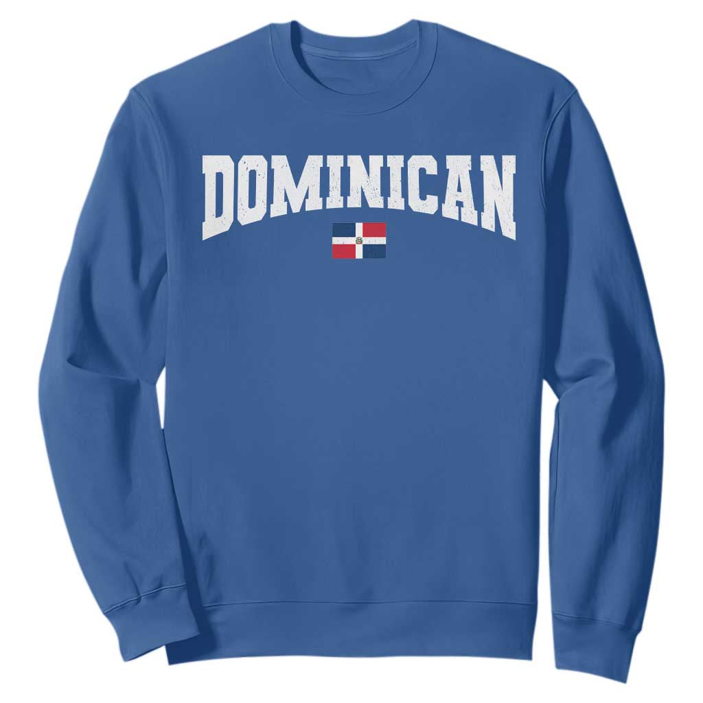 Vintage Dominican Republic Flag Sweatshirt Retro Varsity Caribbean Pride Heritage Gift TS10 Royal Blue Print Your Wear