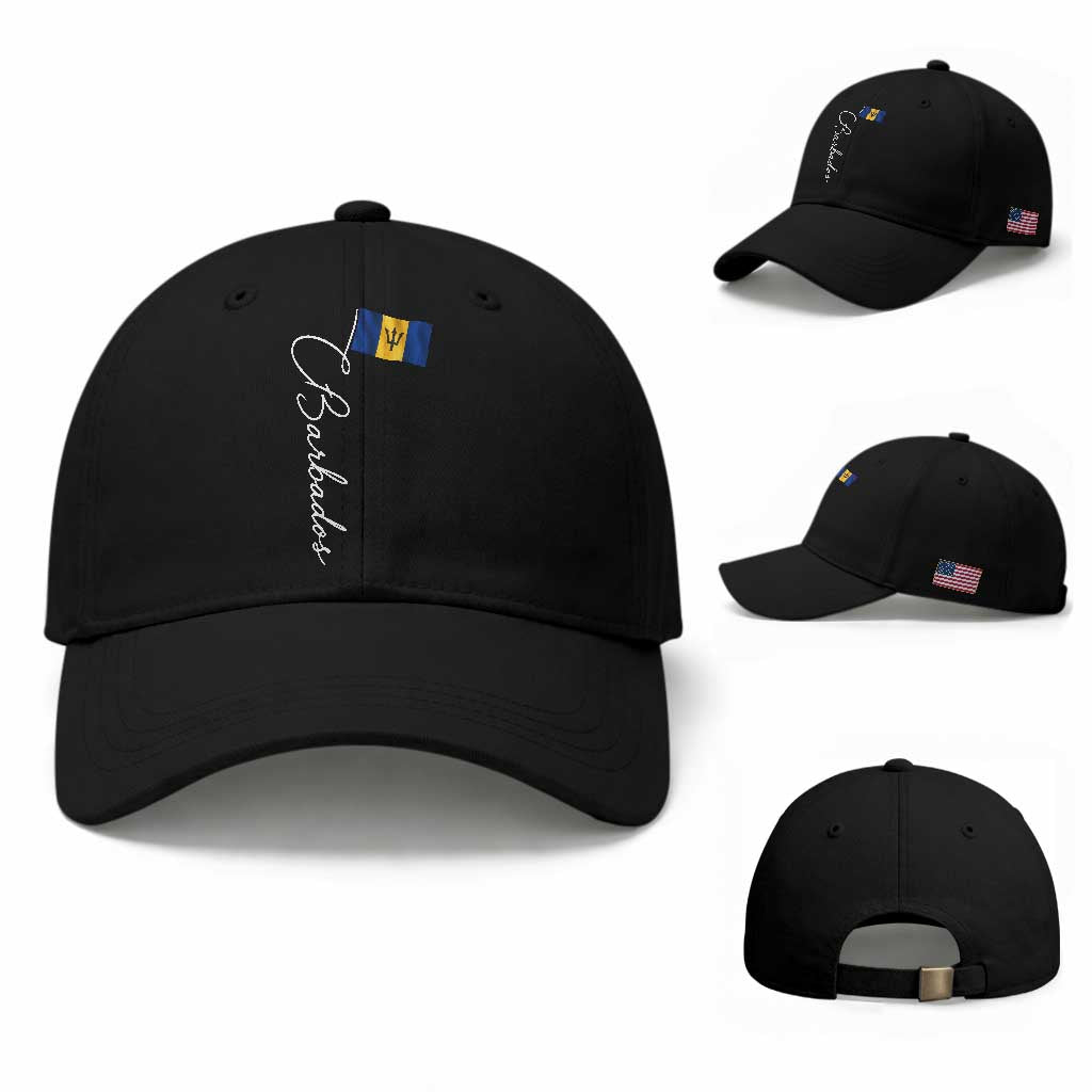 Barbados Flag Baseball Cap Elegant Barbados Pride Patriotic Island Heritage Gift TS10 Baseball Cap Universal Fit Black Print Your Wear