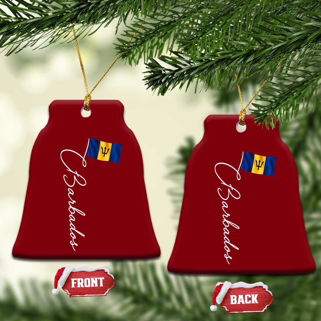 Barbados Flag Ceramic Ornament Elegant Barbados Pride Patriotic Island Heritage Gift TS10 Print Your Wear