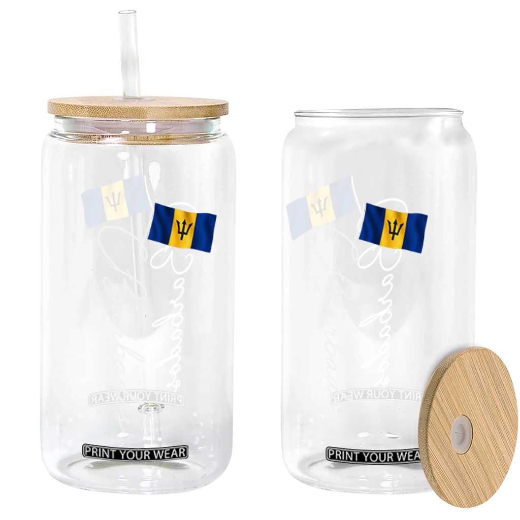 Barbados Flag Glass Can Elegant Barbados Pride Patriotic Island Heritage Gift TS10 Print Your Wear