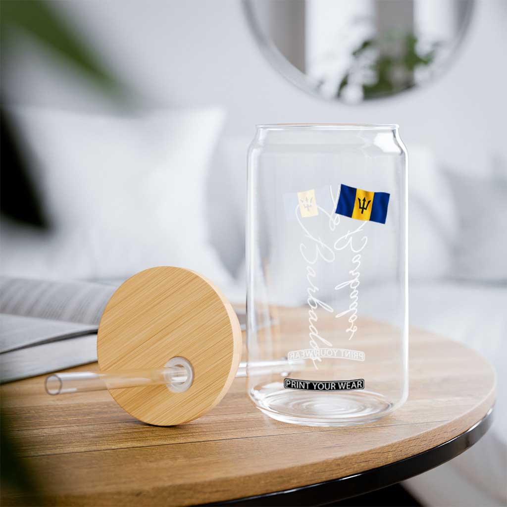 Barbados Flag Glass Can Elegant Barbados Pride Patriotic Island Heritage Gift TS10 Print Your Wear
