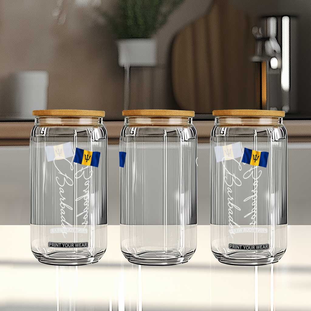 Barbados Flag Glass Can Elegant Barbados Pride Patriotic Island Heritage Gift TS10 Print Your Wear