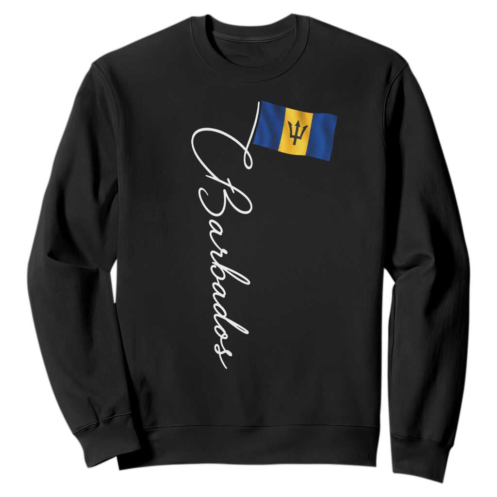 Barbados Flag Sweatshirt Elegant Barbados Pride Patriotic Island Heritage Gift TS10 Black Print Your Wear