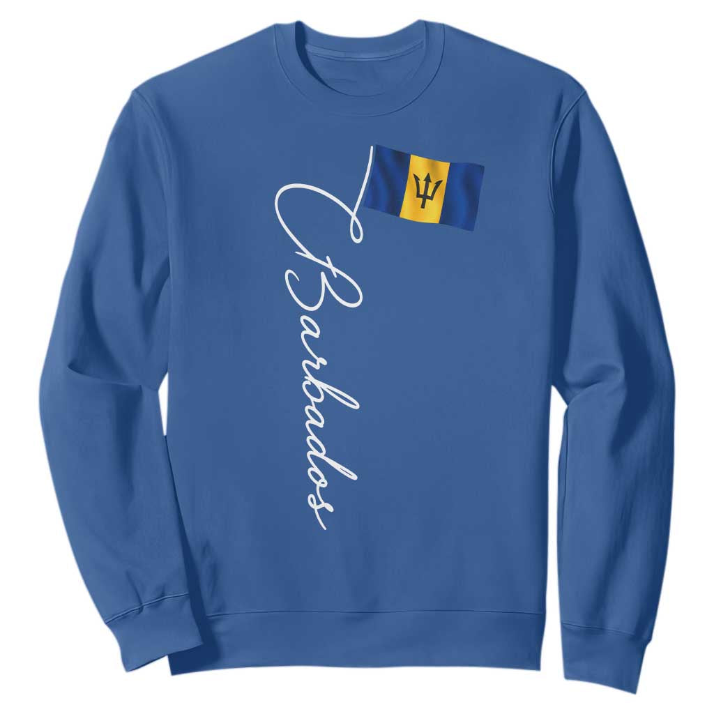 Barbados Flag Sweatshirt Elegant Barbados Pride Patriotic Island Heritage Gift TS10 Royal Blue Print Your Wear