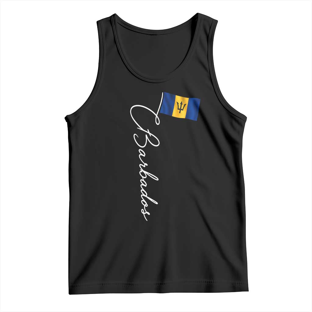 Barbados Flag Tank Top Elegant Barbados Pride Patriotic Island Heritage Gift TS10 Black Print Your Wear