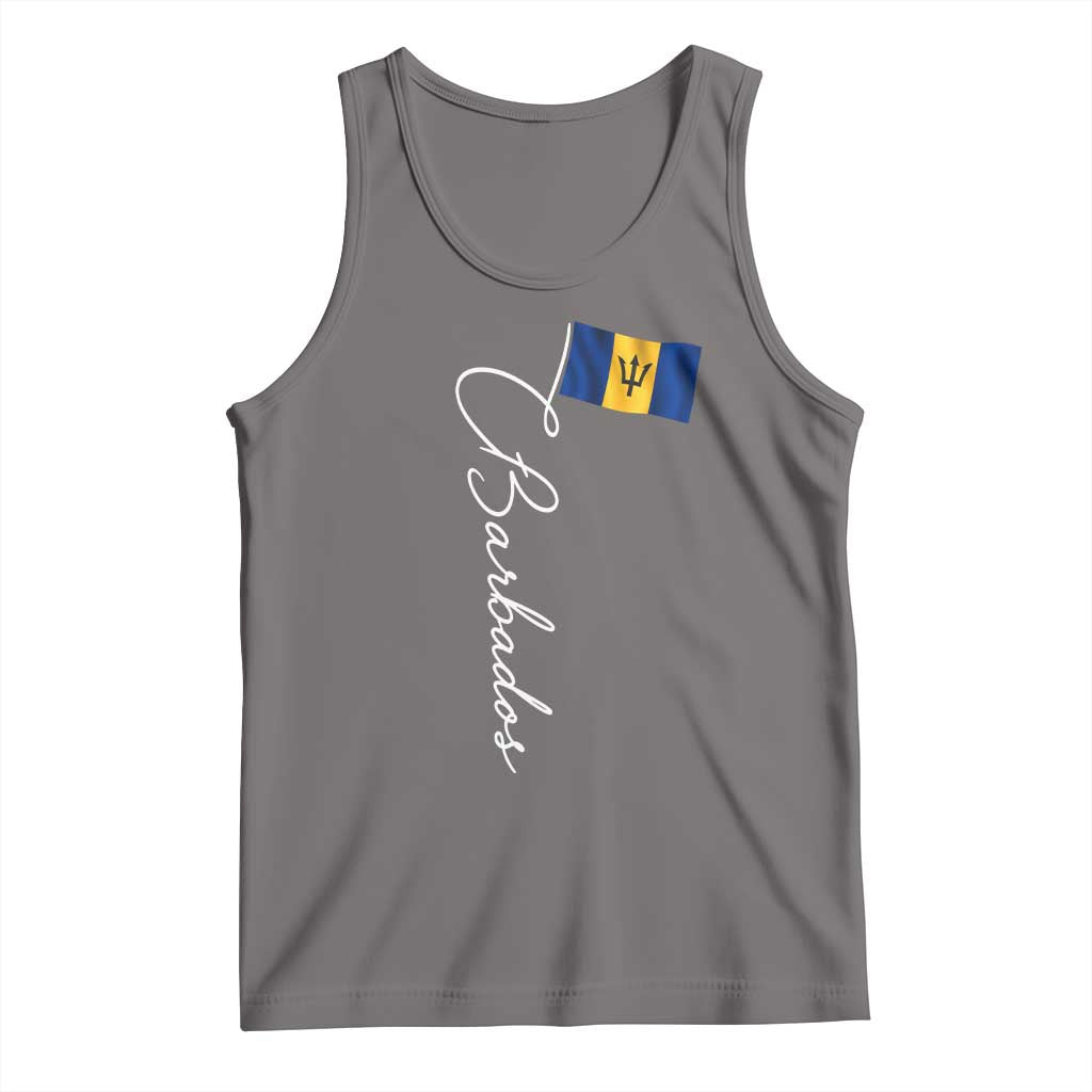 Barbados Flag Tank Top Elegant Barbados Pride Patriotic Island Heritage Gift TS10 Deep Heather Print Your Wear