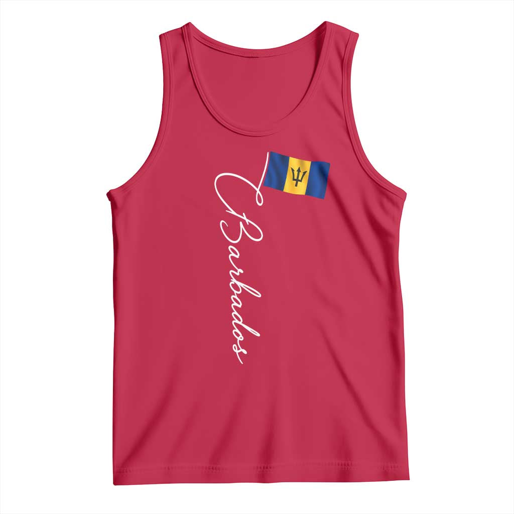 Barbados Flag Tank Top Elegant Barbados Pride Patriotic Island Heritage Gift TS10 Red Print Your Wear