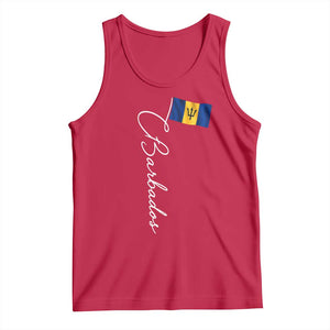 Barbados Flag Tank Top Elegant Barbados Pride Patriotic Island Heritage Gift TS10 Red Print Your Wear