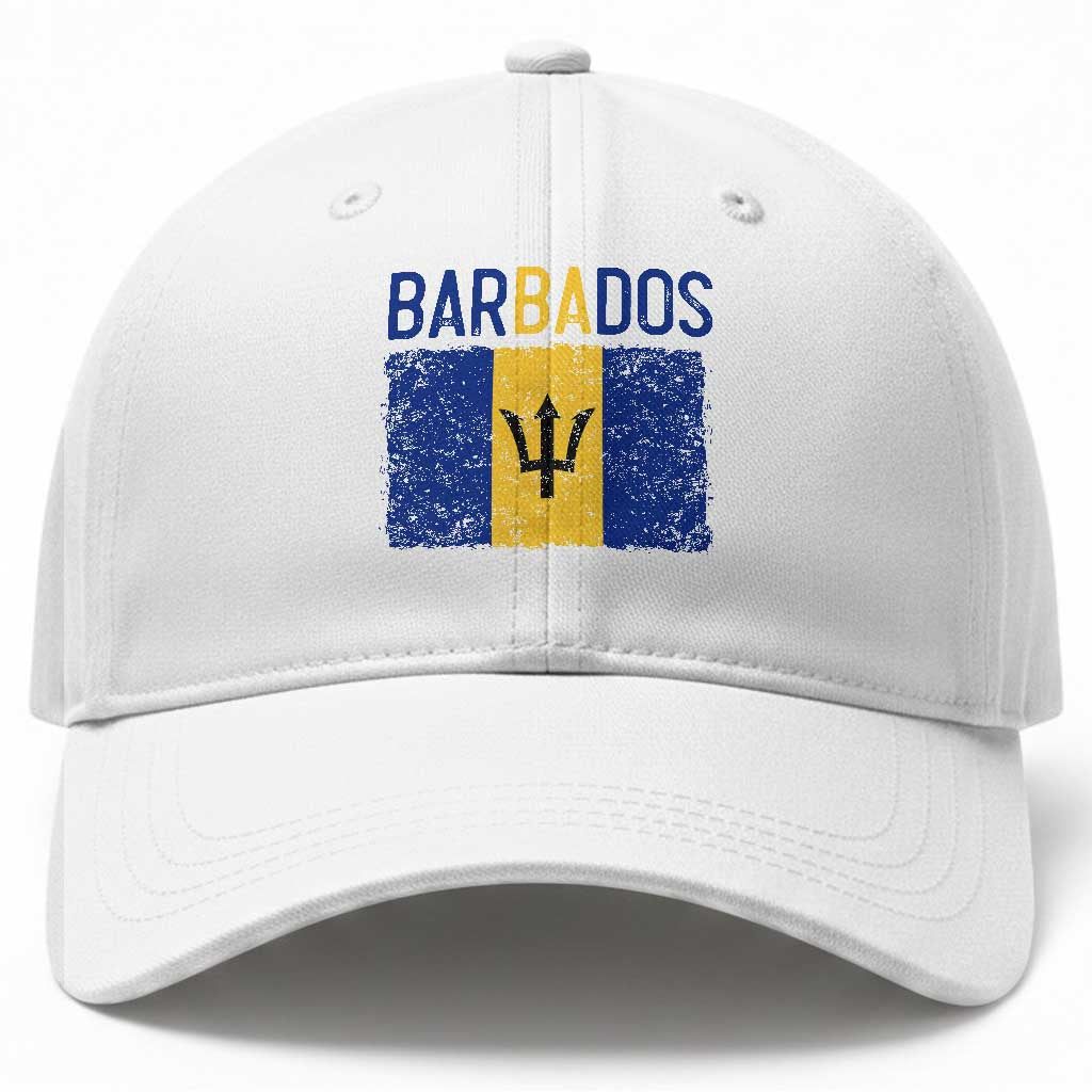 Vintage Distressed Barbados Flag Baseball Cap Bajan Caribbean Heritage Patriotic Pride Gift TS10 Print Your Wear