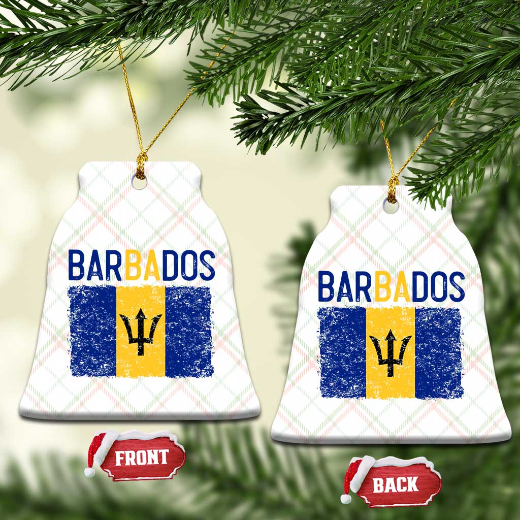 Vintage Distressed Barbados Flag Ceramic Ornament Bajan Caribbean Heritage Patriotic Pride Gift TS10 Print Your Wear