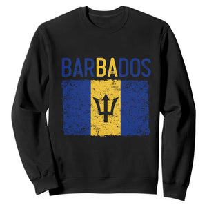 Vintage Distressed Barbados Flag Sweatshirt Bajan Caribbean Heritage Patriotic Pride Gift TS10 Black Print Your Wear