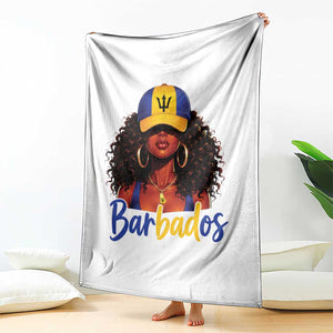 Bajan Girl Throw Blanket Barbados Flag Caribbean Heritage Pride Graphic Gift TS10 Print Your Wear