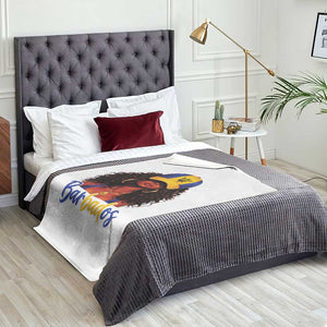 Bajan Girl Throw Blanket Barbados Flag Caribbean Heritage Pride Graphic Gift TS10 Print Your Wear